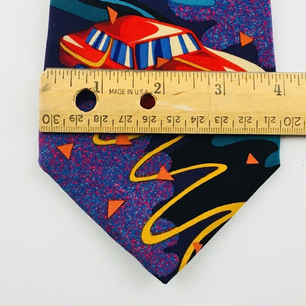 The Beatles Tie Drive My Car Purple Red 100% Silk 1991 Necktie Collector Classic